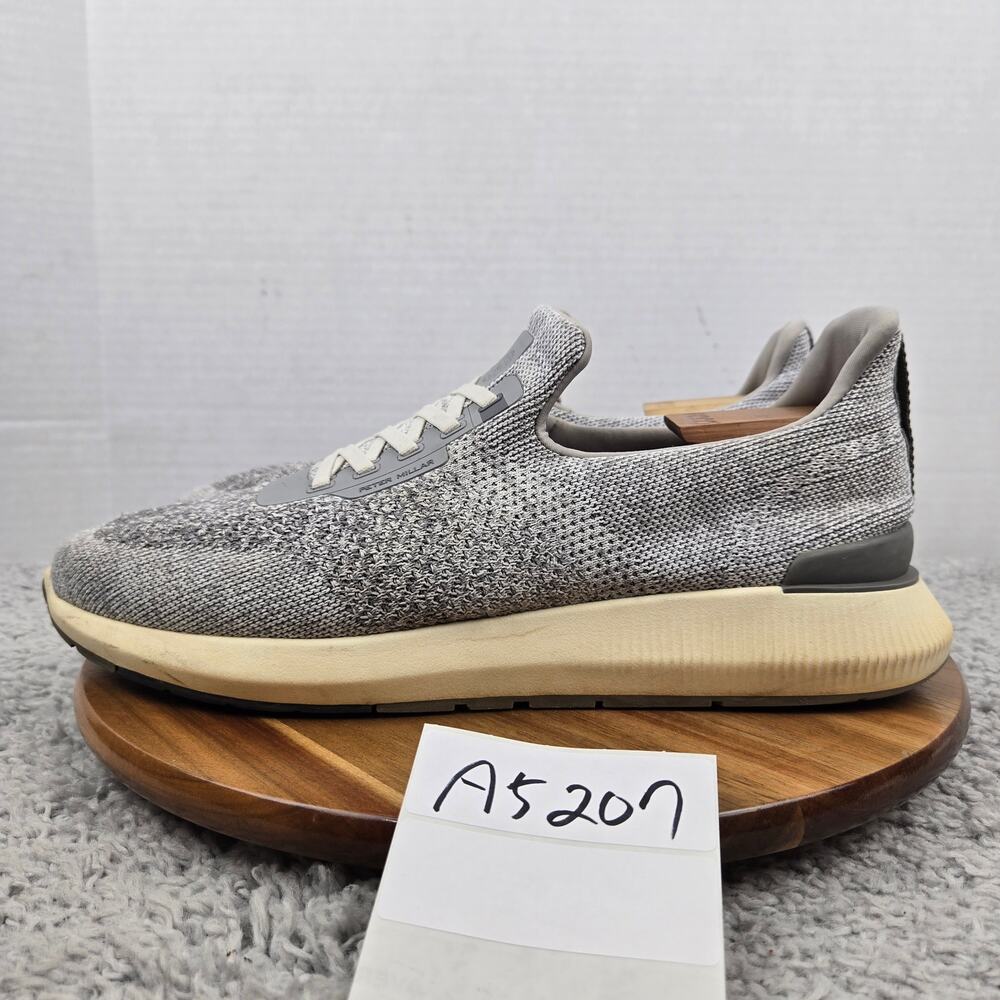 Peter Millar Mens 13.5 Hyperlight Apollo Gray Knit Casual Slip On Daily Sneaker